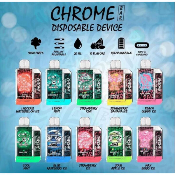 Chrome Bar 9,000 Puff Disposable - Image 2