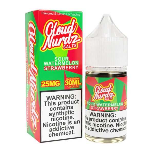 Cloud Nurdz TFN Salts – Sour Watermelon Strawberry 30mL